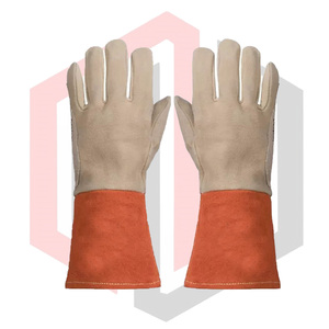 Gants en cuir résistants aux hautes températures, texture lisse, poignet en tricot, doublure thermique radieuse, protection anti-chaleur, résistant aux déchirures - Product Image 3