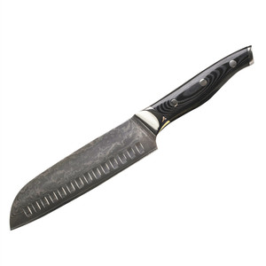 Venta al por mayor personalizado japonés Damasco acero Chef cuchillo de cocina con hoja afilada fija OEM ODM servicio disponible - Product Image 2