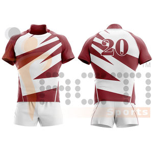 Nuevo estilo 100% poliéster hombres manga corta Rugby uniforme precio de fábrica mejor diseño ropa deportiva uniforme de Rugby - Product Image 3