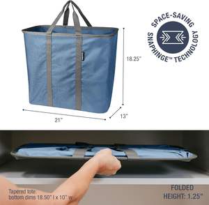 Cesto de Ropa Plegable de 64L, Organizador de Almacenamiento, Paquete de 2 con Asas Resistentes, Negro Medianoche, Gris Sombra - Product Image 4