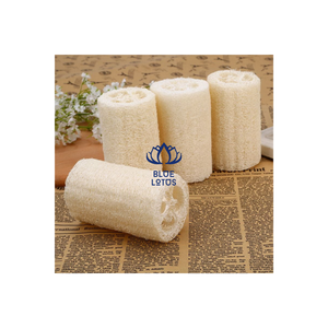 Material de lufa sostenible Guante de esponja de baño Respetuoso con el medio ambiente Seguro Ducha biodegradable Loofah Raw Blue Lotus - Product Image 3