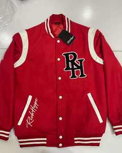 แจ็คเก็ตเลตเตอร์แมนแบบมีปกตั้งสำหรับฤดูหนาว สไตล์สตรีทแวร์ ลายโลโก้แบบกำหนดเอง ผลิตตามแบบ OEM คุณภาพสูง ผ้าฝ้าย 100% กันลม สำหรับผู้ชาย - Product Image 5