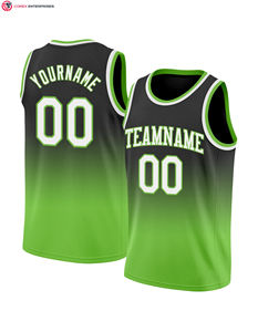 Maillots de basket-ball en maille personnalisés broderie Logo Design Team Youth vêtements de basket-ball verts - Product Image 2