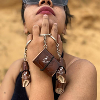 Nuevo Mini diario de cuero hecho a mano indio Real llavero Boho tradicional Vintage cuero pequeño álbum de recortes diarios libros de direcciones