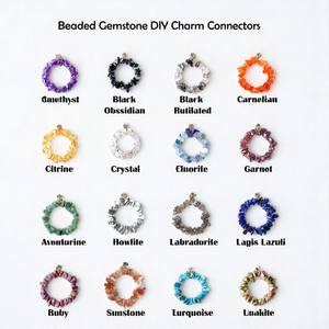 Puces de fluorite cerceau rond fil d'or enveloppé perles de pierres précieuses non coupées pour fournitures de fabrication de bijoux à bricoler soi-même - Product Image 3