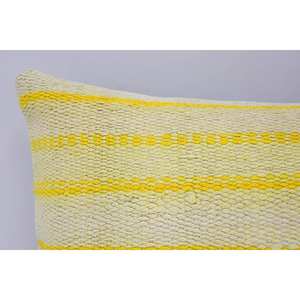 Wool Ikat Patchwork <b>Pillow</b> 12x24 Yellow Vintage Pattern Woven Accent <b>Pillow</b> for Living Room Bedding Portable <b>Christmas</b> Decor - Product Image 2