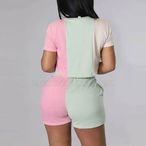 Conjunto de Top Corto y Pantalones Cortos Personalizados con Tu Propio Diseño, Talla Grande, Conjunto de Top Corto y Pantalones Cortos de Algodón Más Vendido - Product Image 3