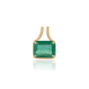 Pendentif en or 14 carats avec cristal de rubis taille émeraude rectangulaire - Product Image 1