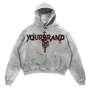 Sweat-shirts d'hiver personnalisés pour hommes, style streetwear, 100% coton, coupe ample, respirant, en molleton bouclette, effet vieilli, broderie acide vintage - Product Image 4