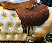 Selle de saut pour chevaux en cuir véritable de qualité, portable et équestre, selle de cheval anglaise de l'Ouest