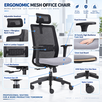 Chaise de bureau en maille de haute qualité avec support ergonomique du dos, coussin confortable et hauteur réglable pour l'espace de travail des employés
