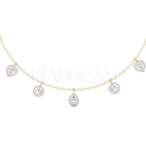 Collier en argent sterling 925 à la mode avec des diamants cultivés Leb Fashion Fine Jewelry pour les mariages et les cadeaux de fiançailles - Product Image 3