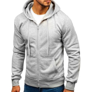 Alta calidad estilo coreano S hombres negro sólido sudadera invierno cremallera completa sudaderas con capucha 100% algodón ofertas de venta para hombres jóvenes - Product Image 4