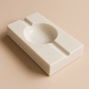 Cenicero de Mármol Blanco Sin Humo, Soporte para Fumar de Piedra Sólida de Lujo, Forma Elegante Hecha a Mano, Moderno para el Hogar, Oficina, Restaurante, Hotel - Product Image 4