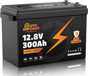 แบตเตอรี่ลิเธียม LiFePO4 12V 300Ah คุณภาพเยี่ยม ใหม่เอี่ยม สำหรับรถบ้าน พร้อมระบบป้องกันอุณหภูมิต่ำ - Product Image 1