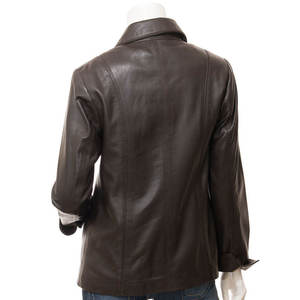 แจ็คเก็ตหนังแฟชั่นผู้หญิงสำหรับฤดูหนาวและฤดูใบไม้ร่วง / แจ็คเก็ตหนังแฟชั่นผู้หญิงดีไซน์หลายกระเป๋า - Product Image 2