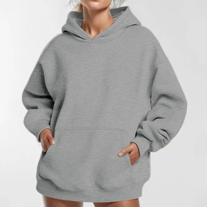 Custom Womens <b>Cropped</b> <b>Zip</b> <b>Up</b> Hoodie Oversized Pullover Hoodies Sweatshirts Cotton Hoodie Set Plus Size Wholesale - Product Image 5