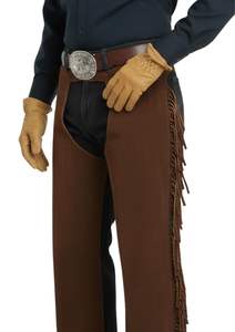 Nuevas Chaps de Cuero Genuino Estilo Western Tradicional con Flecos Laterales - Product Image 3
