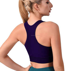 Soutien-gorge de sport confortable sans couture à dos nageur, maintien fort, rembourrage respirant, yoga, jogging, taille moyenne, sans armatures, tailles plus - Product Image 4