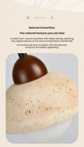 โคมไฟห้อยเพดานหินธรรมชาติ Travertine สไตล์วบิซาบิ สำหรับห้องครัว โคมไฟระย้าสำหรับใช้ในบ้าน โครงการโรงแรม - Product Image 2