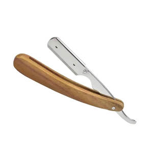 Maquinilla de afeitar de peluquero de una sola hoja profesional 2025 mejor diseñada con mango de madera Logotipo gratis - Product Image 3