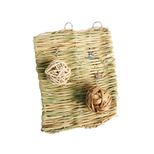 Estera de hierba tejida natural portátil al por mayor juguetes masticables de conejo grande ropa de cama para animales pequeños cobayas mascotas hechas de fibra - Product Image 4