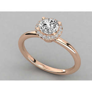 Anillo de Diamantes Redondos Solitarios para Mujer en Oro de 9K, Diseño Brillante - Product Image 3