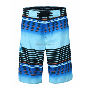 Shorts de bain pour hommes, respirants, imprimés, personnalisés, couleur unie, élégants, avec cordon de serrage, en polyester. - Product Image 6