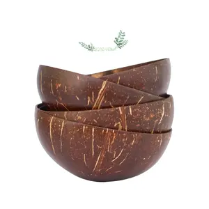New Design New Trending Coconut Shell Bowl/ Coconut Salad Bowl With Engrave Laser Logo Made by Eco2go Vietnam