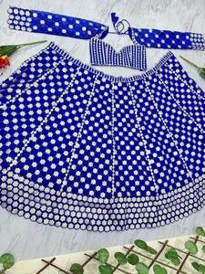 Designer bleu royal Lehenga Choli pour mariage fête indienne porter Lehengas Choli avec ensemble dupatta - Product Image 4