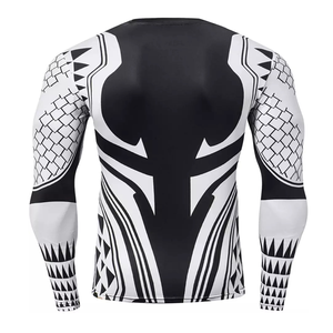 ผู้ผลิตOEMการใช้งานกลางแจ้งชุดกีฬาMMAผื่นยามสําหรับผู้ชาย 3Dการพิมพ์ระเหิดการบีบอัดแขนยาวผื่นยาม - Product Image 2