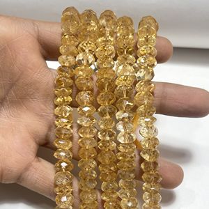 ลูกปัดควอตซ์สีเหลืองธรรมชาติสำหรับทำเครื่องประดับ - Product Image 1