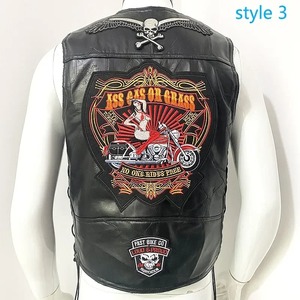 Gilet de motard en cuir véritable pour homme EDGECO - Imperméable, respirant, col en V, fermeture à un bouton - Product Image 6