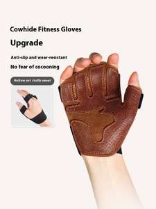 Top vendeur gants de Fitness antidérapants en cuir de vachette pour femmes pour équipement pull-up barre horizontale formation prix usine gants de levage - Product Image 2