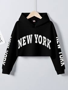 Sudadera con Capucha para Mujer, Invierno, 100% Algodón, Tejido de Felpa, Ecológica, Resistente al Viento, Casual, Hombros Caídos, Largo Regular, Diseño Estampado - Product Image 3