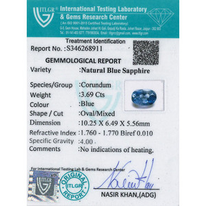 Zafiro Azul de 3.69 Quilates, Gema Natural Facetada, Color Azul Real Calibrado, Piedra Suelta Certificada por IGI, Pulido en Caliente, 10mm X 8mm - Product Image 4