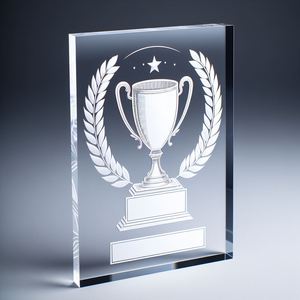 Trofeo de premio de cristal acrílico de fútbol personalizado translúcido claro Logotipo de regalos de equipo deportivo de lujo - Product Image 4