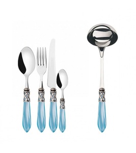 Personnaliser Argent Nickle En Acier Inoxydable Unique Bleu Ciel Résine Handel En Acier Inoxydable De Luxe Hôtel De Mariage Couverts Ensembles - Product Image 5