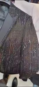 Tela de terciopelo bordada de materia prima textil de diseño único para hacer vestidos de hombre disponibles a granel - Product Image 3