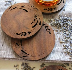 แผ่นรองแก้วไม้อะคาเซียไม้โอ๊คบีชไม้โอ๊คธรรมชาติสำหรับดื่มชาแผ่นเปล่าแบบสั่งทำ - Product Image 1