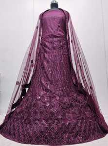 Lehenga de Tela de Red con Bordado de Lentejuelas Pesadas, Falda de 2.8M, Choli con Bordado de 1.2M, Dupatta, para Fiestas, Todas las Temporadas, Largo hasta el Suelo, Moderno - Product Image 6