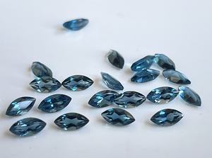 Topacio Azul Londres Natural, Corte Marquesa, de 2x4 mm a 6x12 mm, Facetado - Topacio Azul Londres Suelto, Corte Marquesa, Gema de Alta Calidad - Product Image 5