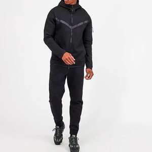 Vêtements de sport Survêtement à fermeture éclair intégrale en molleton de polyester Survêtement de jogging deux pièces Ensemble de survêtements de jogging pour hommes - Product Image 3