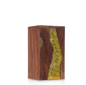 Cremation <b>Urns</b> for Human Ashes Yellow Shadow Resin Epoxy Wood <b>Urns</b> for Solid Threaded Lid Funeral <b>Pet</b> Ashes <b>Urn</b> - Product Image 6