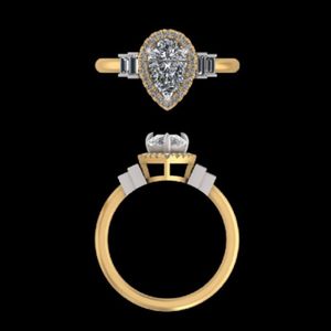 แหวนหมั้นเพชรทรงรี 1.25 กะรัต ทองคำขาว 18k ดีไซน์เกลียวแบบอินฟินิตี้ประดับเพชรแบบพาเว่ วงแหวนหรูหราสำหรับงานแต่งงาน ของขวัญสำหรับผู้หญิง - Product Image 2