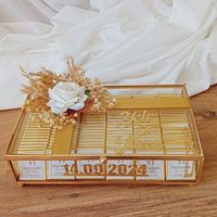 Boîte à bijoux rectangulaire en laiton et en verre de luxe, fabriquée à la main, avec finition dorée, design personnalisable et écologique