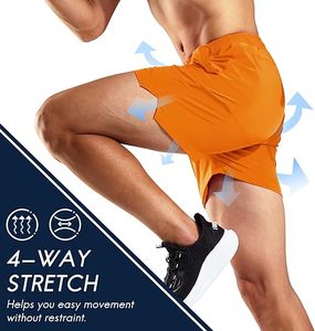 กางเกงขาสั้นผู้ชายแบบแห้งเร็ว, มีกระเป๋ากันน้ำน้ำหนักเบาแห้งเร็วกางเกงออกกำลังกายในยิม - Product Image 5