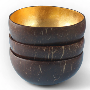 Precio barato, superventas, cuencos de coco dorados naturales, juego al por mayor de cuencos para servir, vajilla de restaurante de Vietnam - Product Image 1