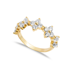 แหวนคลัสเตอร์ทำมือดีไซน์ดอกไม้หิน CZ 925เครื่องประดับผู้หญิงเงินสเตอร์ลิงเครื่องประดับชั้นดีสำหรับตุรกีขายส่ง - Product Image 1