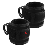 Sangles de cheville pour machines à câble, ajustables, confortables, en néoprène, avec double anneau en D en acier, protection professionnelle, durables, unisexe, améliorent l'entraînement